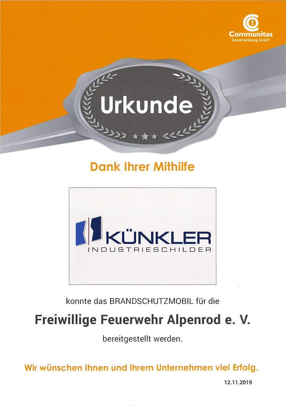 Img news Danke Feuerwehr Brandschutzmobil